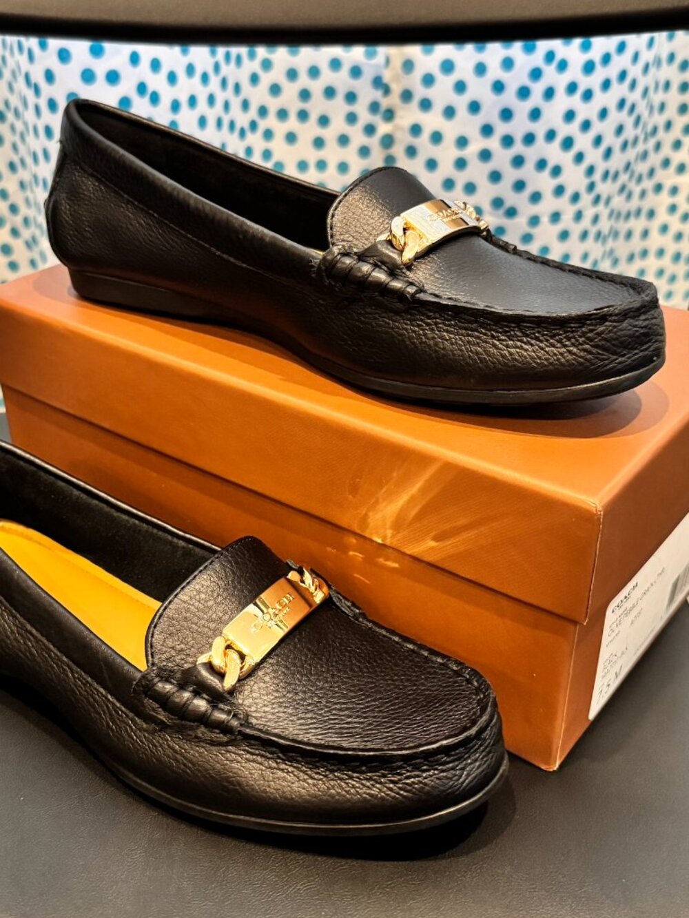 Coach Olive Pebble Grain Leather Loafers - Picture 2 of 4